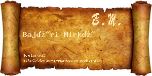 Bajári Mirkó névjegykártya